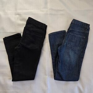 Two Pairs Of Childrens Place Blue And Black Jeans Boys Size 10